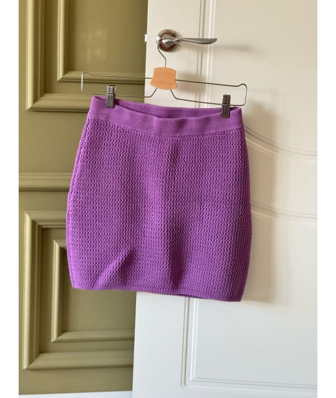 12 STOREEZ Фиолетовая хлопковая юбка мини, фото 5