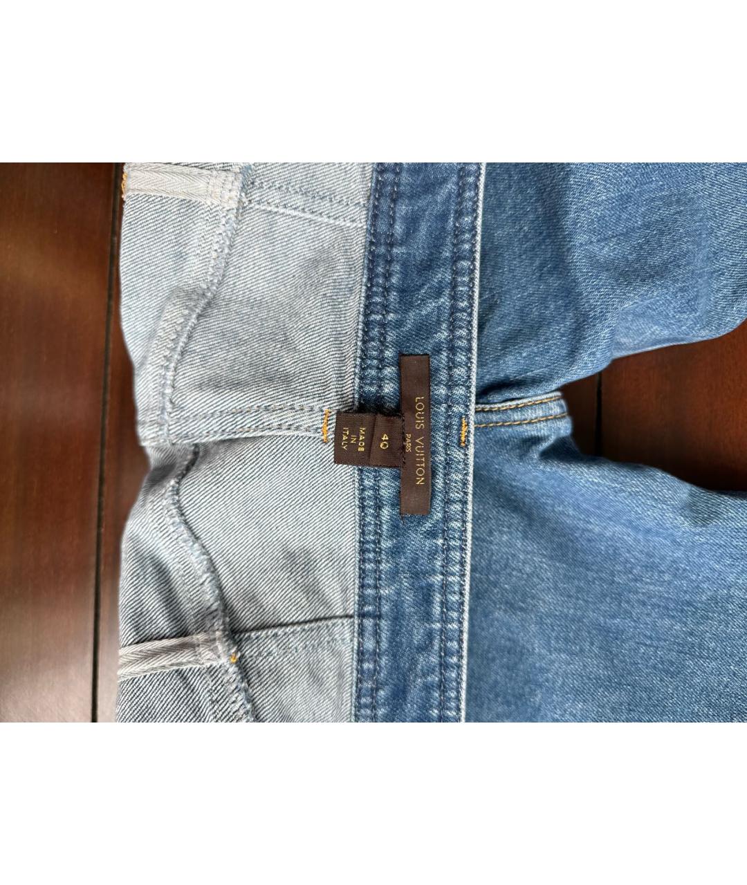 LOUIS VUITTON PRE-OWNED Синие хлопковые прямые джинсы, фото 3