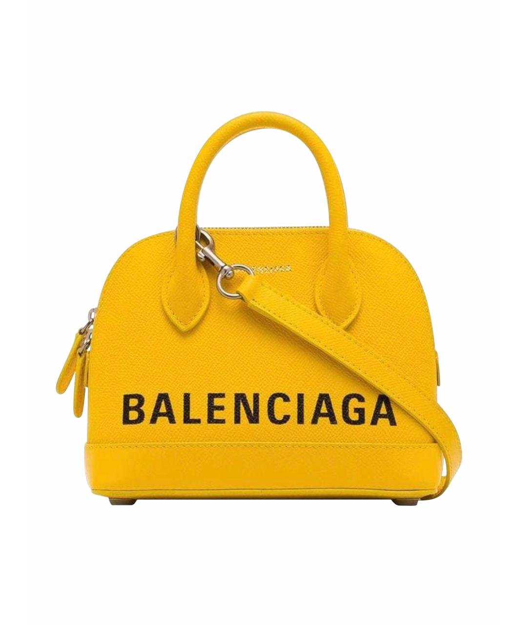 BALENCIAGA Желтая кожаная сумка через плечо, фото 1