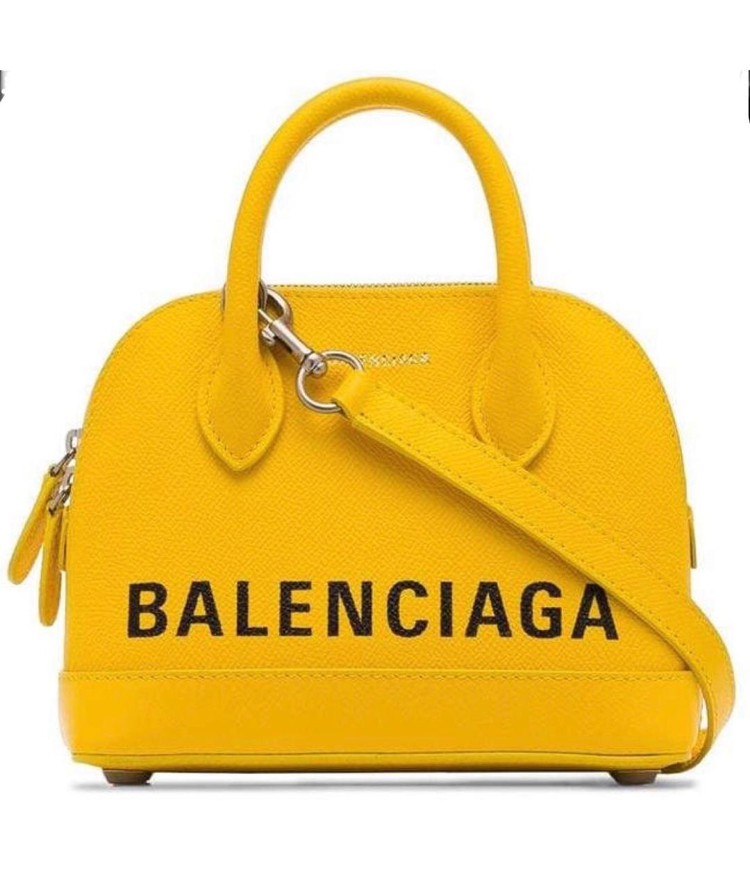 BALENCIAGA Желтая кожаная сумка через плечо, фото 8