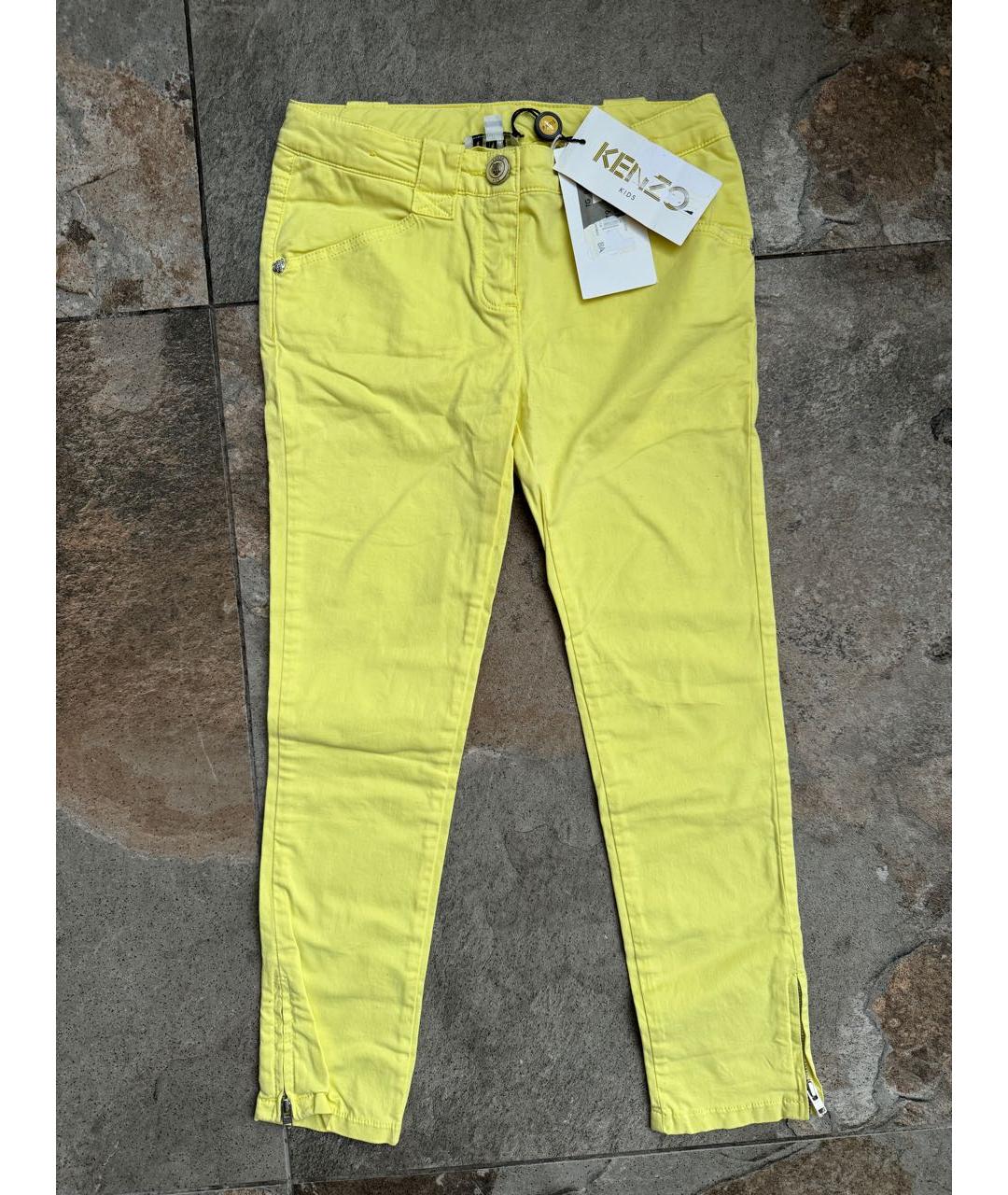 KENZO Желтые хлопковые детские джинсы, фото 2