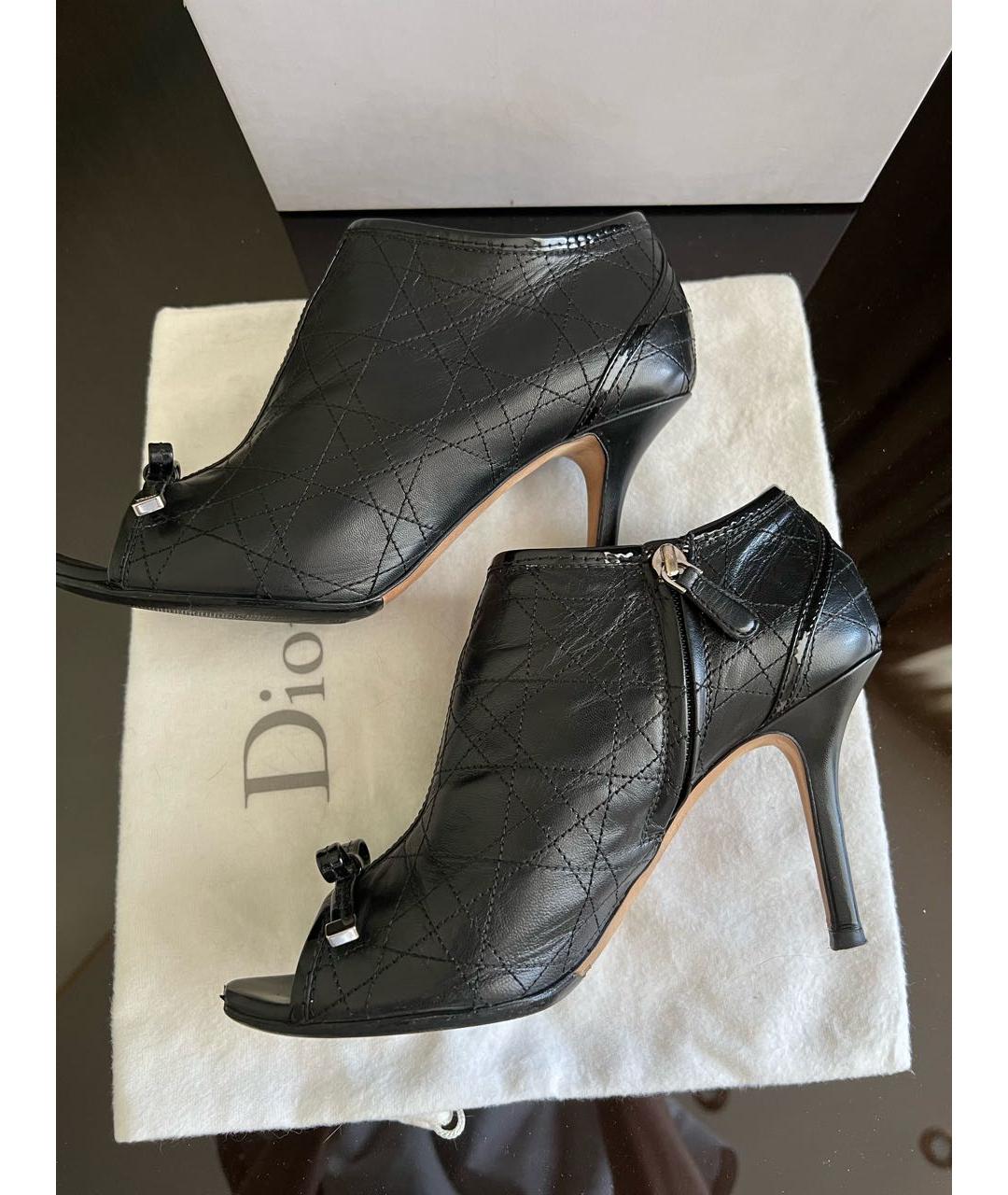 CHRISTIAN DIOR PRE-OWNED Черные кожаные ботильоны, фото 3