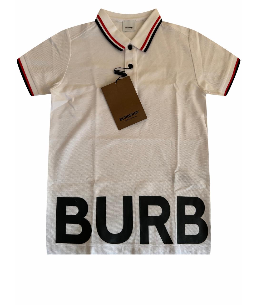 BURBERRY Белая хлопковая детская футболка, фото 1