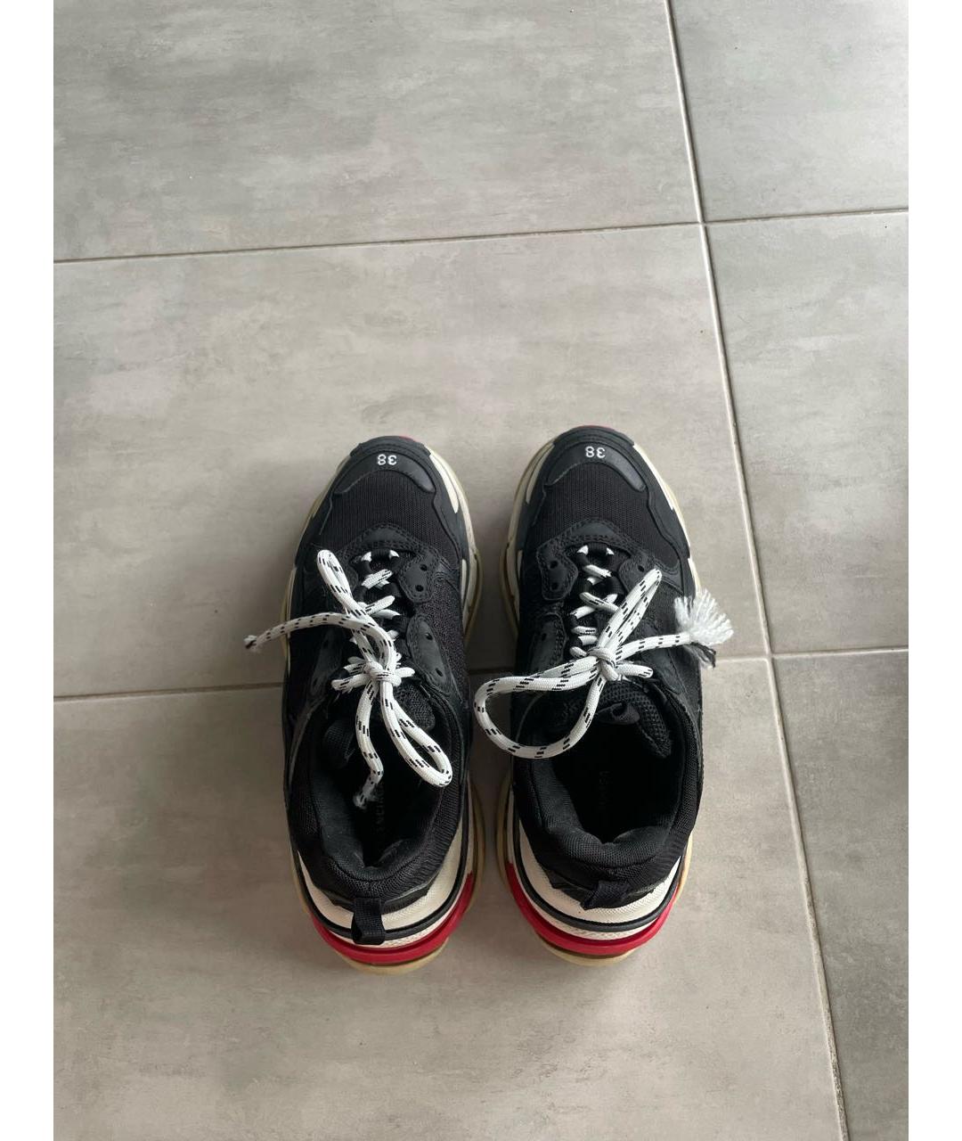 BALENCIAGA Черные кроссовки из искусственной кожи, фото 3