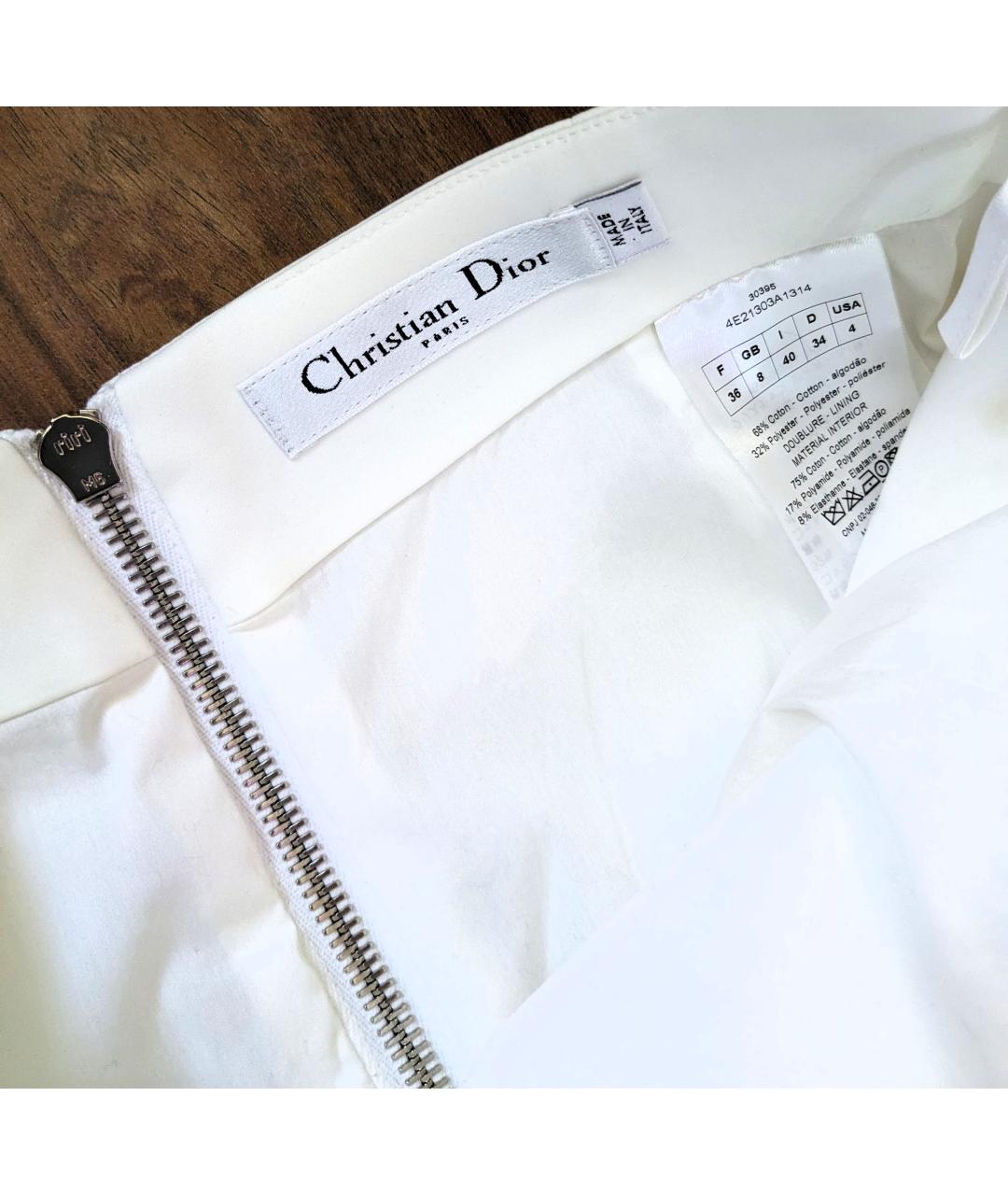 CHRISTIAN DIOR PRE-OWNED Белая хлопковая юбка миди, фото 4