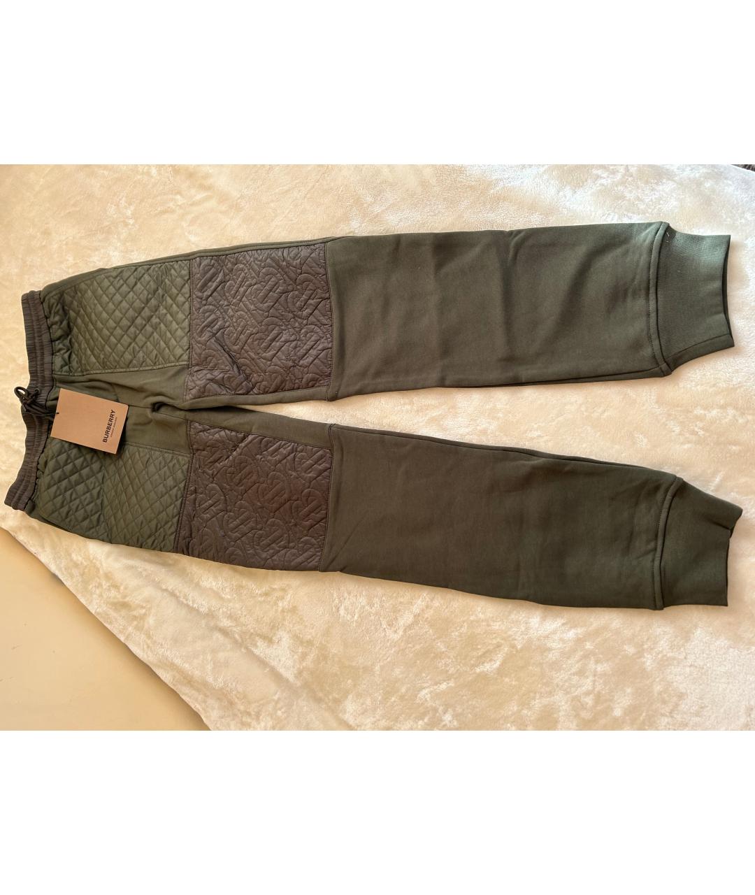 BURBERRY Зеленые хлопковые брюки и шорты, фото 2