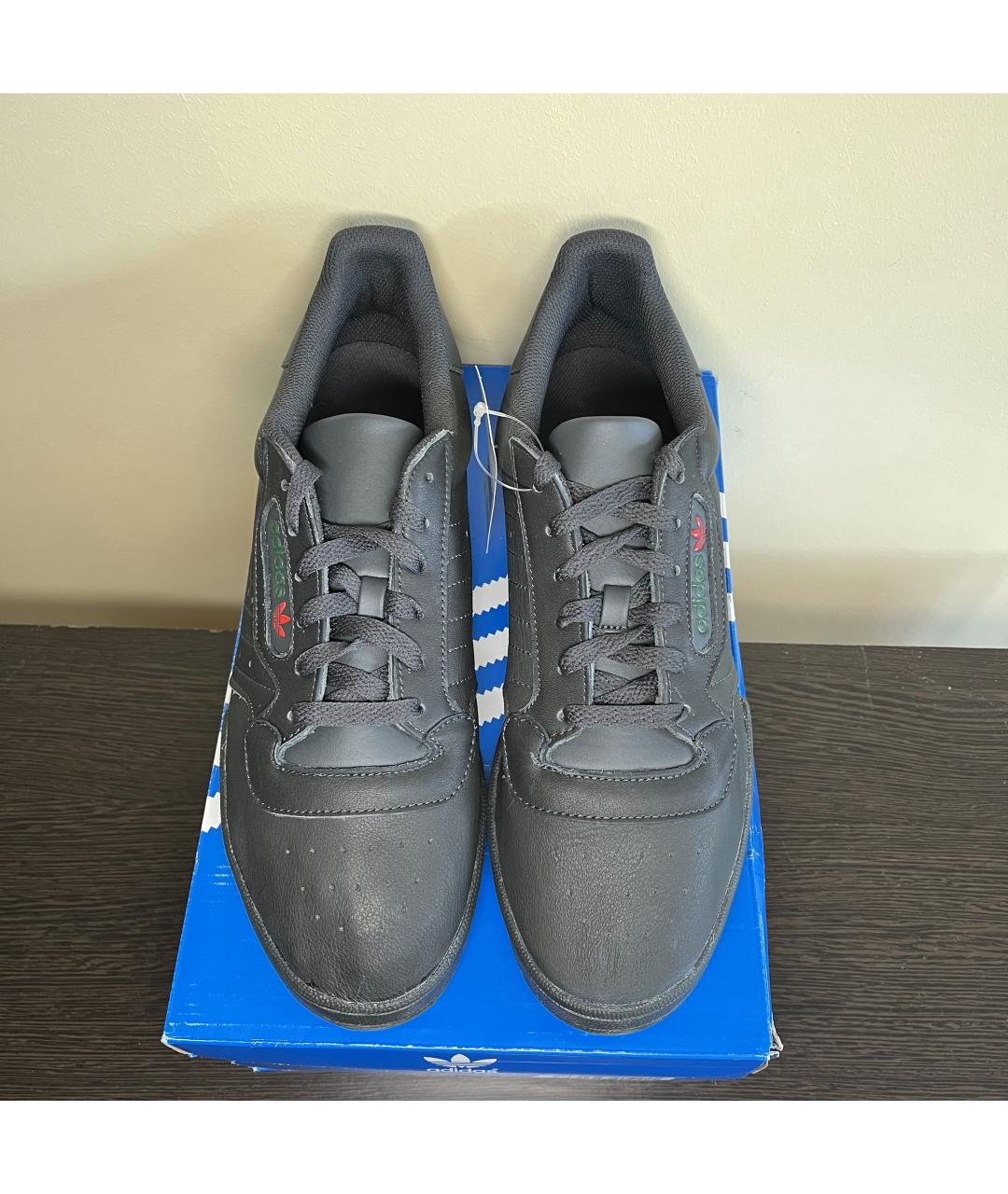 ADIDAS YEEZY Черные кожаные низкие кроссовки / кеды, фото 4