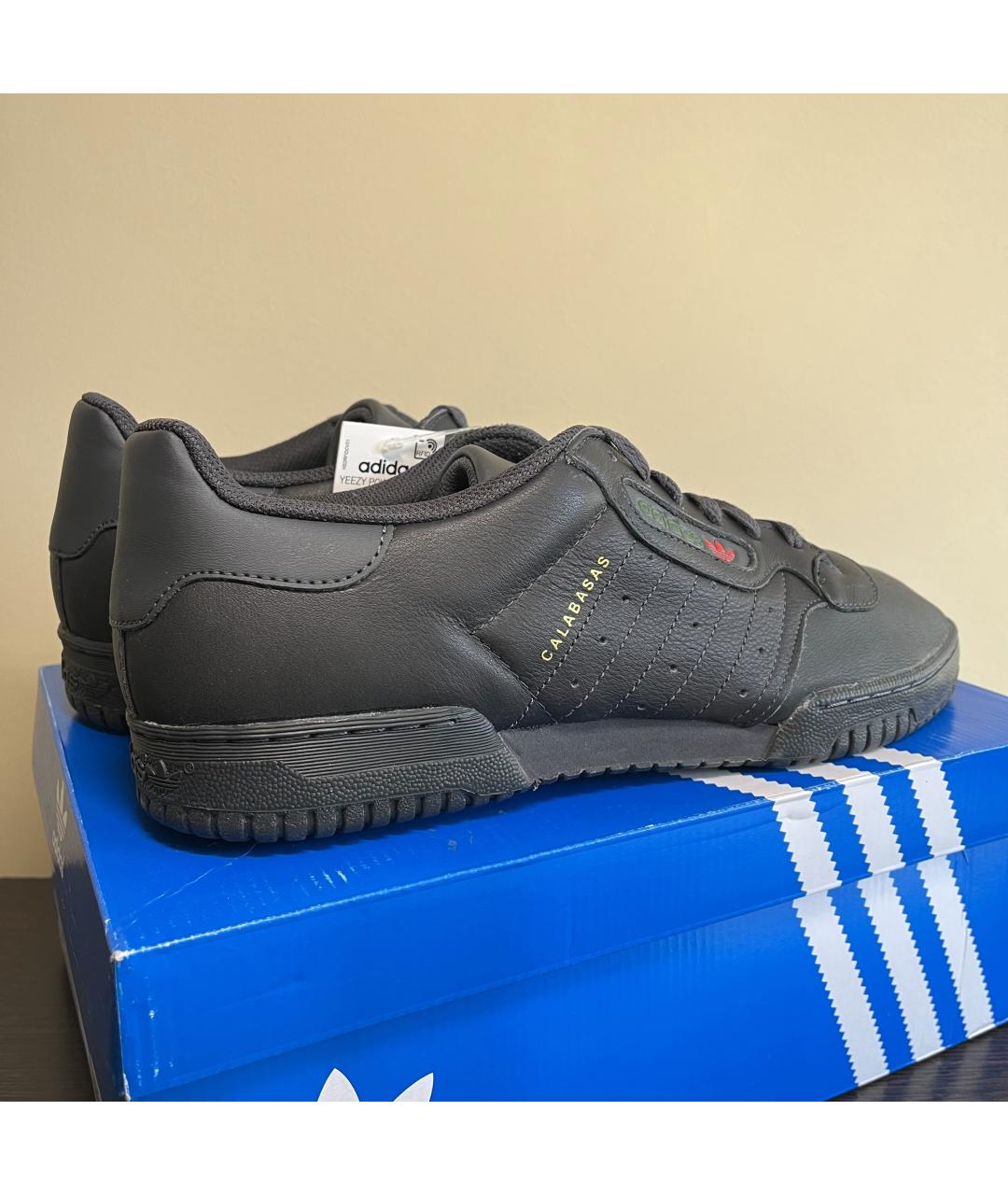 ADIDAS YEEZY Черные кожаные низкие кроссовки / кеды, фото 6