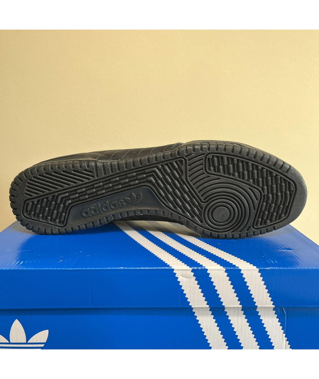 ADIDAS YEEZY Черные кожаные низкие кроссовки / кеды, фото 8