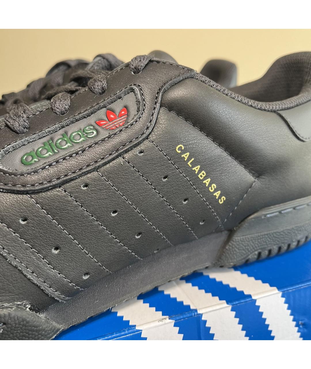 ADIDAS YEEZY Черные кожаные низкие кроссовки / кеды, фото 5