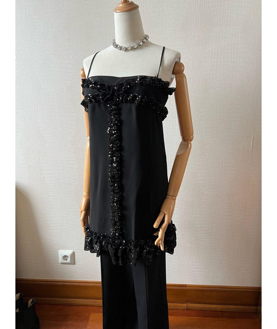 CELINE Черное шелковое коктейльное платье, фото 5