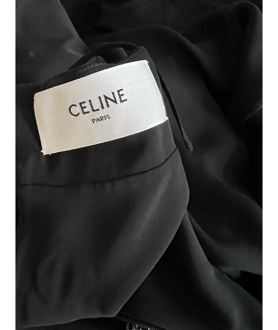 CELINE Черное шелковое коктейльное платье, фото 3