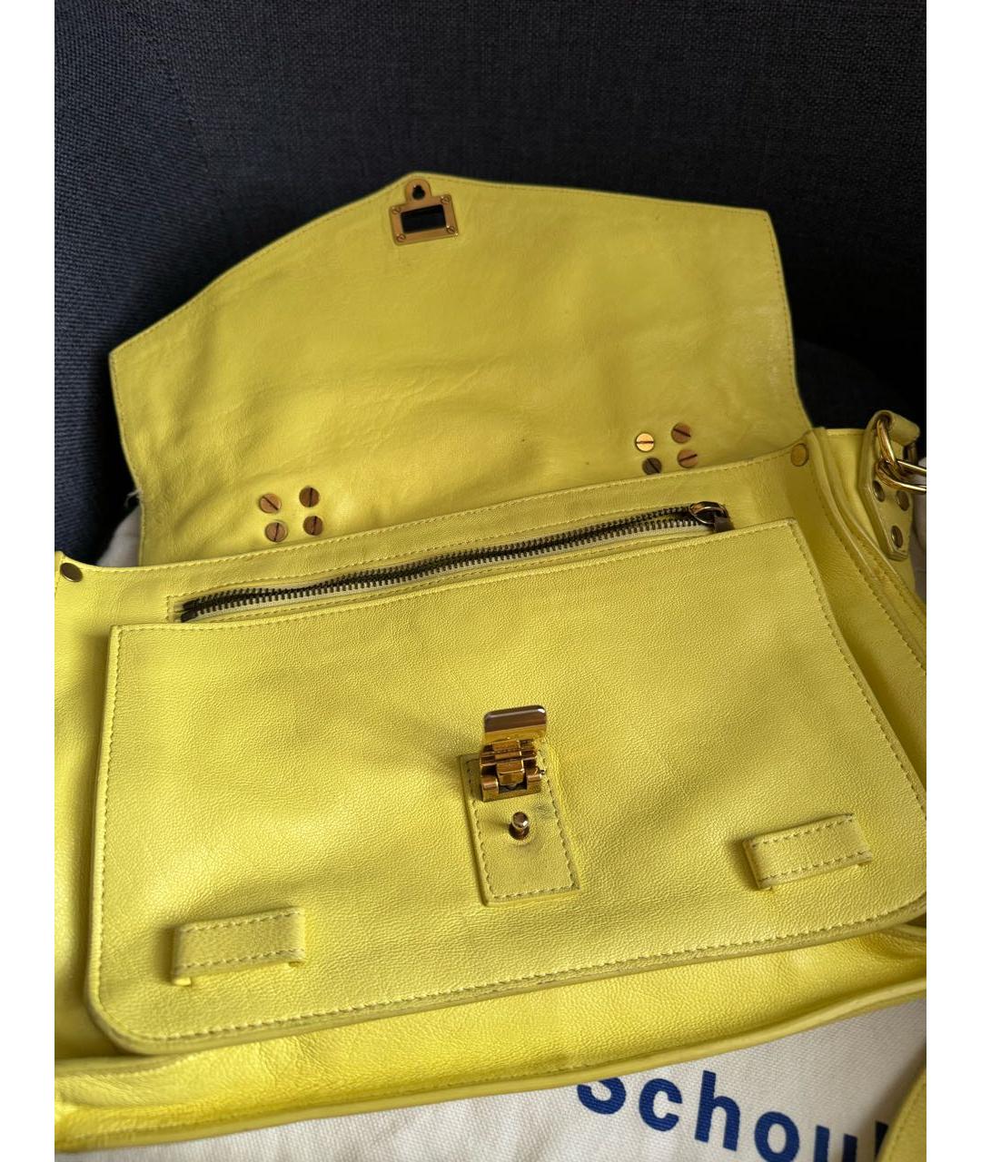PROENZA SCHOULER Желтая кожаная сумка через плечо, фото 3