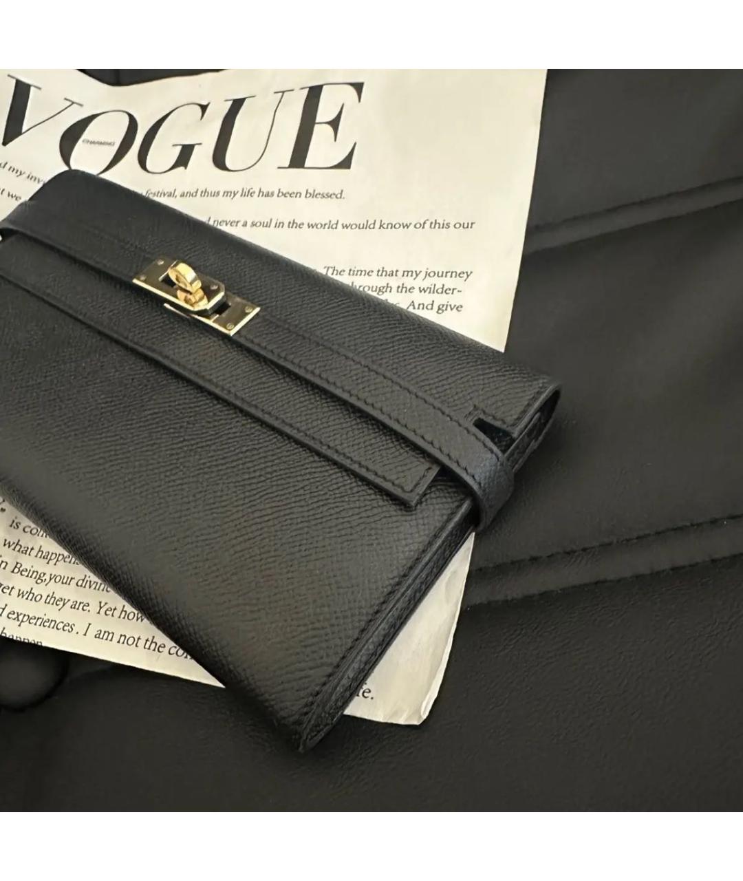 HERMES Черная кожаная сумка с короткими ручками, фото 5