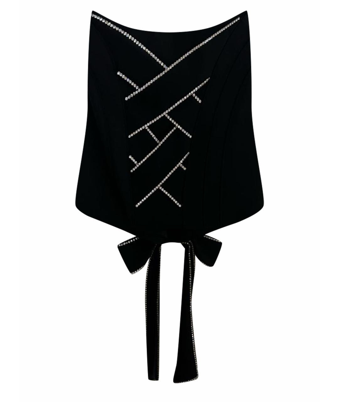 AREA Черная шерстяная юбка мини, фото 1