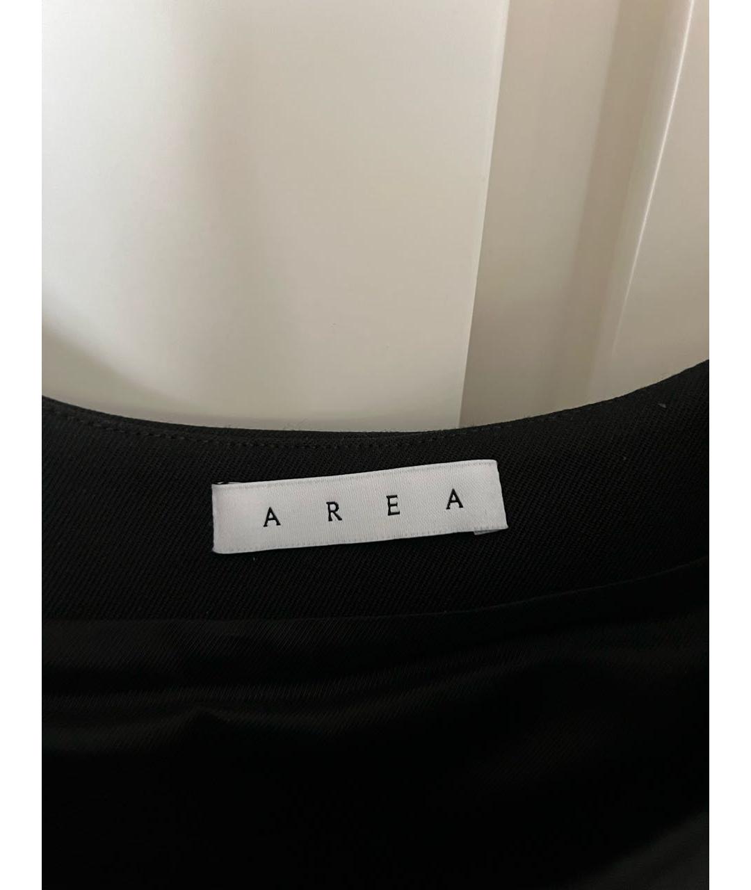 AREA Черная шерстяная юбка мини, фото 4