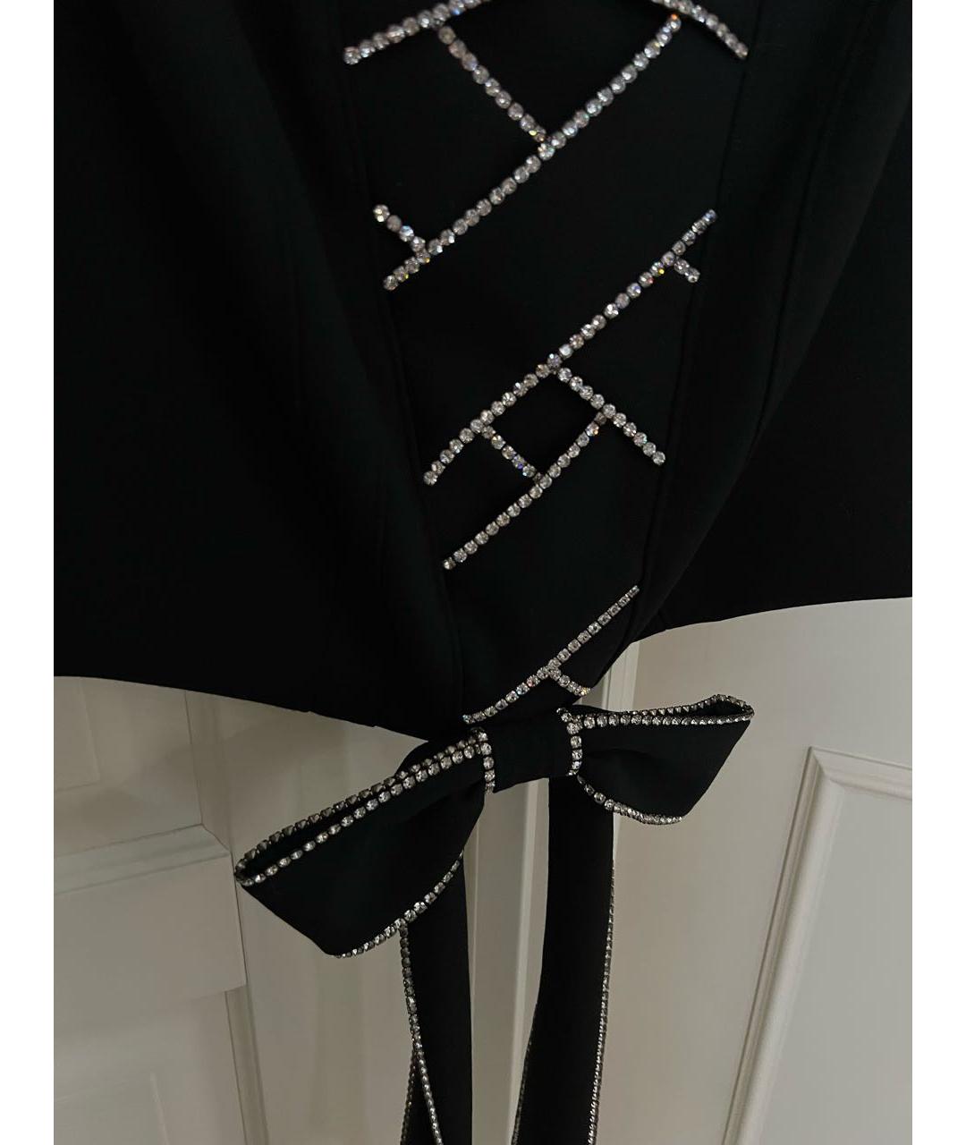 AREA Черная шерстяная юбка мини, фото 3