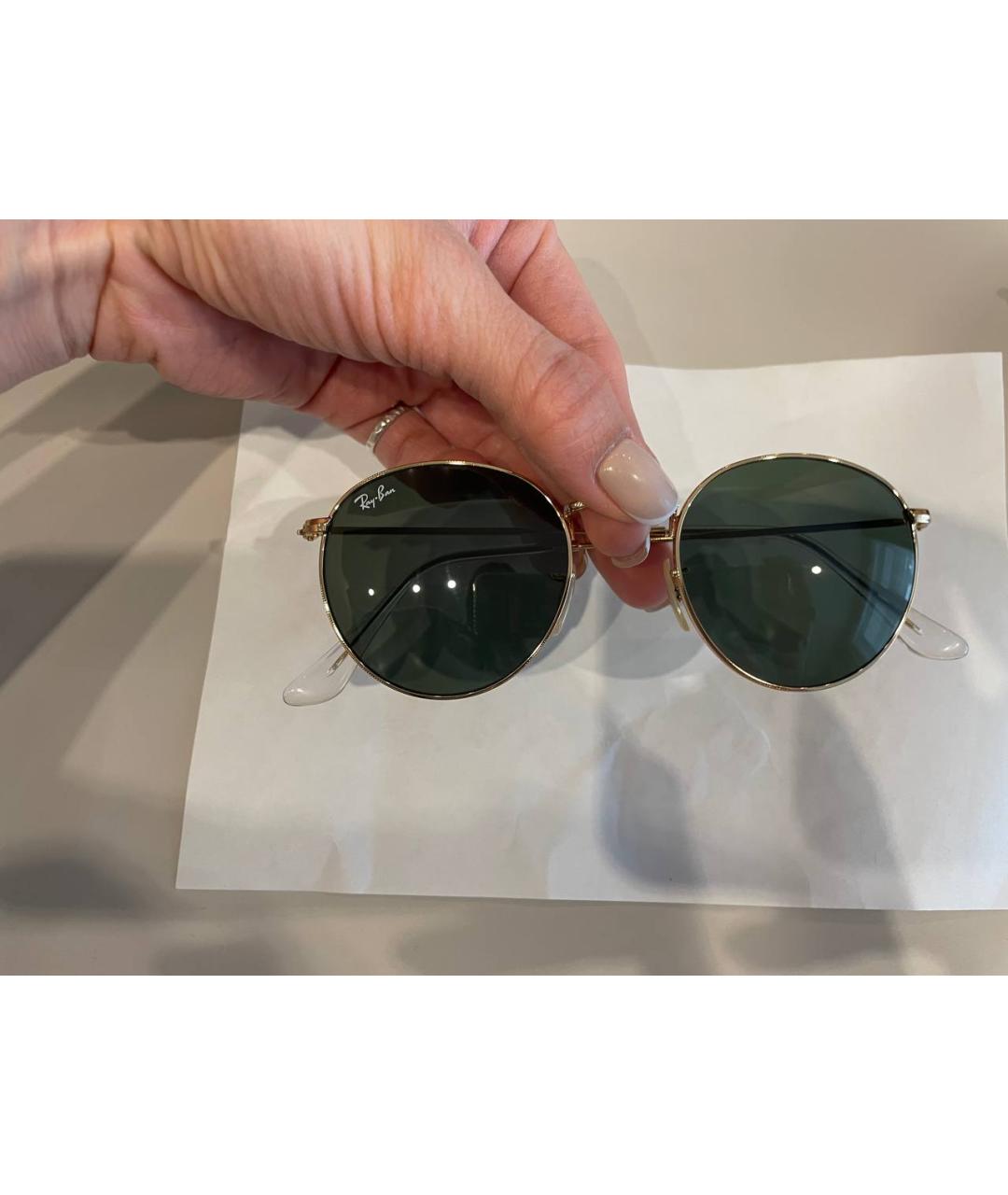 RAY BAN Зеленые металлические солнцезащитные очки, фото 8