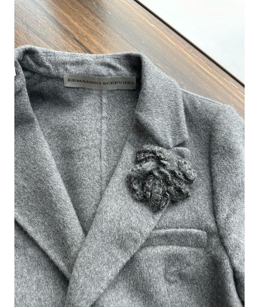 ERMANNO ERMANNO Серый кашемировый жакет/пиджак, фото 3
