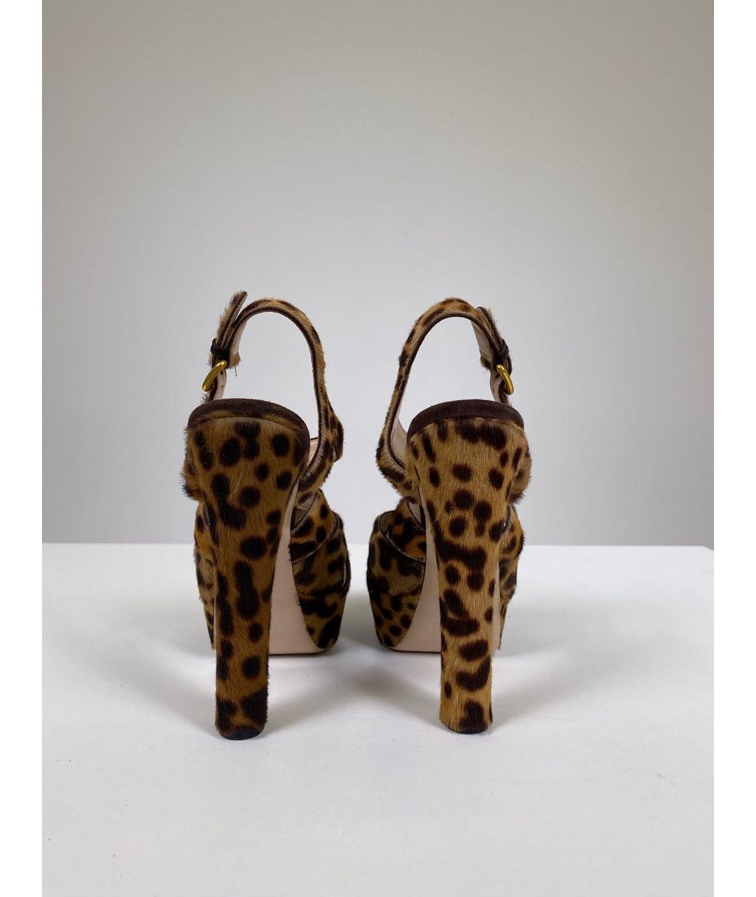 MIU MIU Коричневые босоножки, фото 3