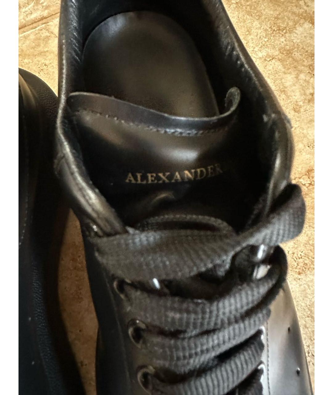 ALEXANDER MCQUEEN Черные кожаные низкие кроссовки / кеды, фото 5