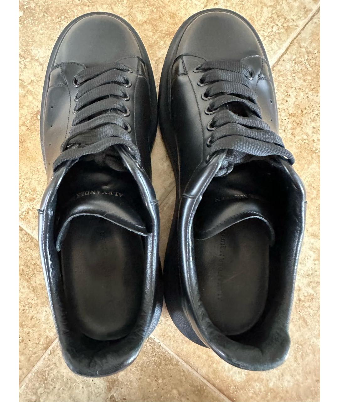 ALEXANDER MCQUEEN Черные кожаные низкие кроссовки / кеды, фото 3