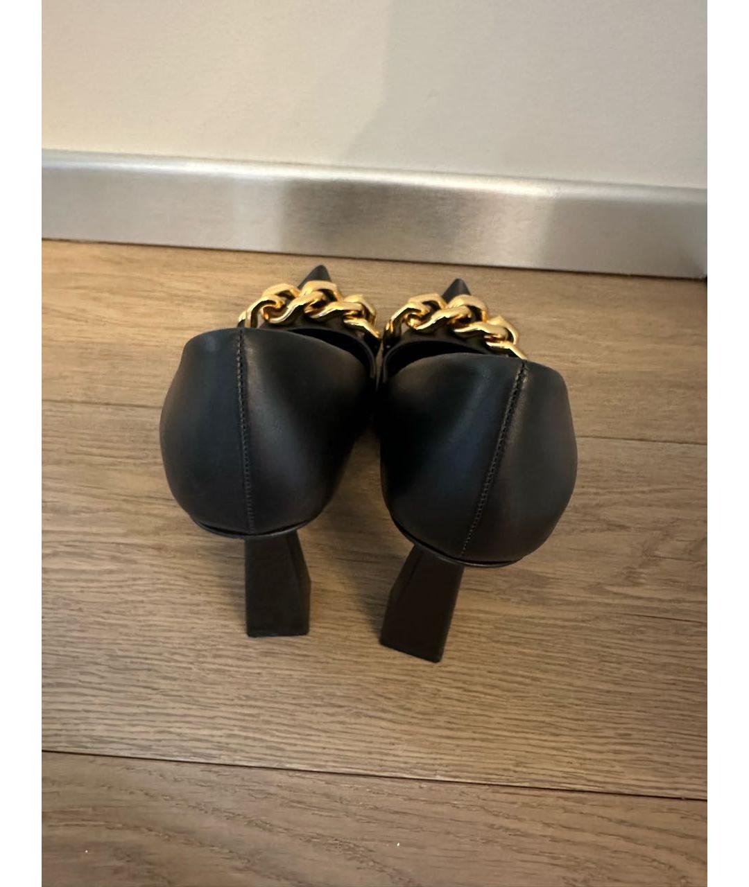 VERSACE Черные кожаные туфли, фото 4