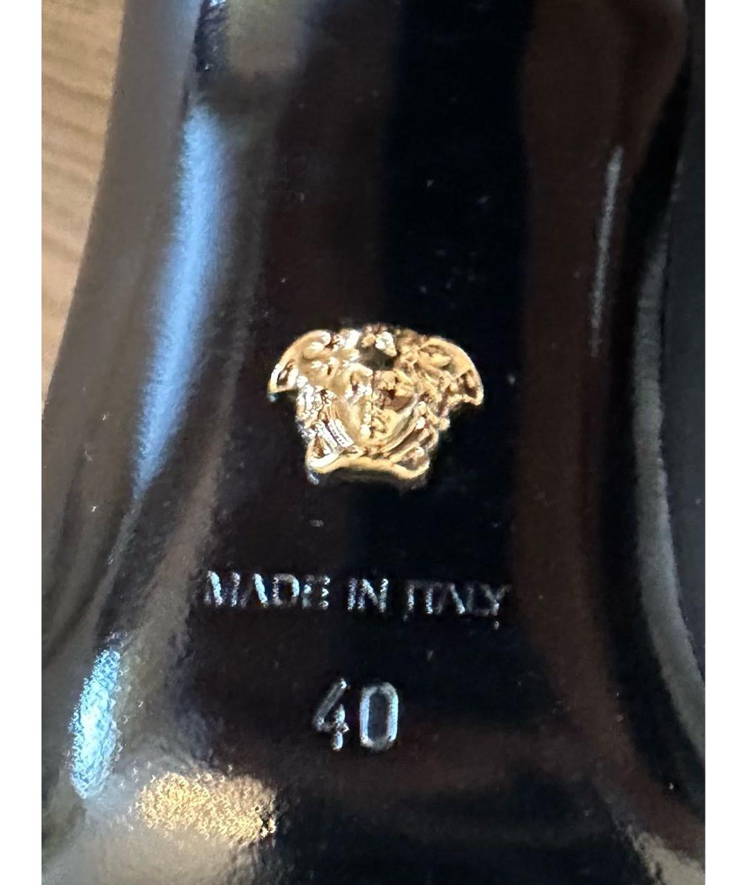VERSACE Черные кожаные туфли, фото 7