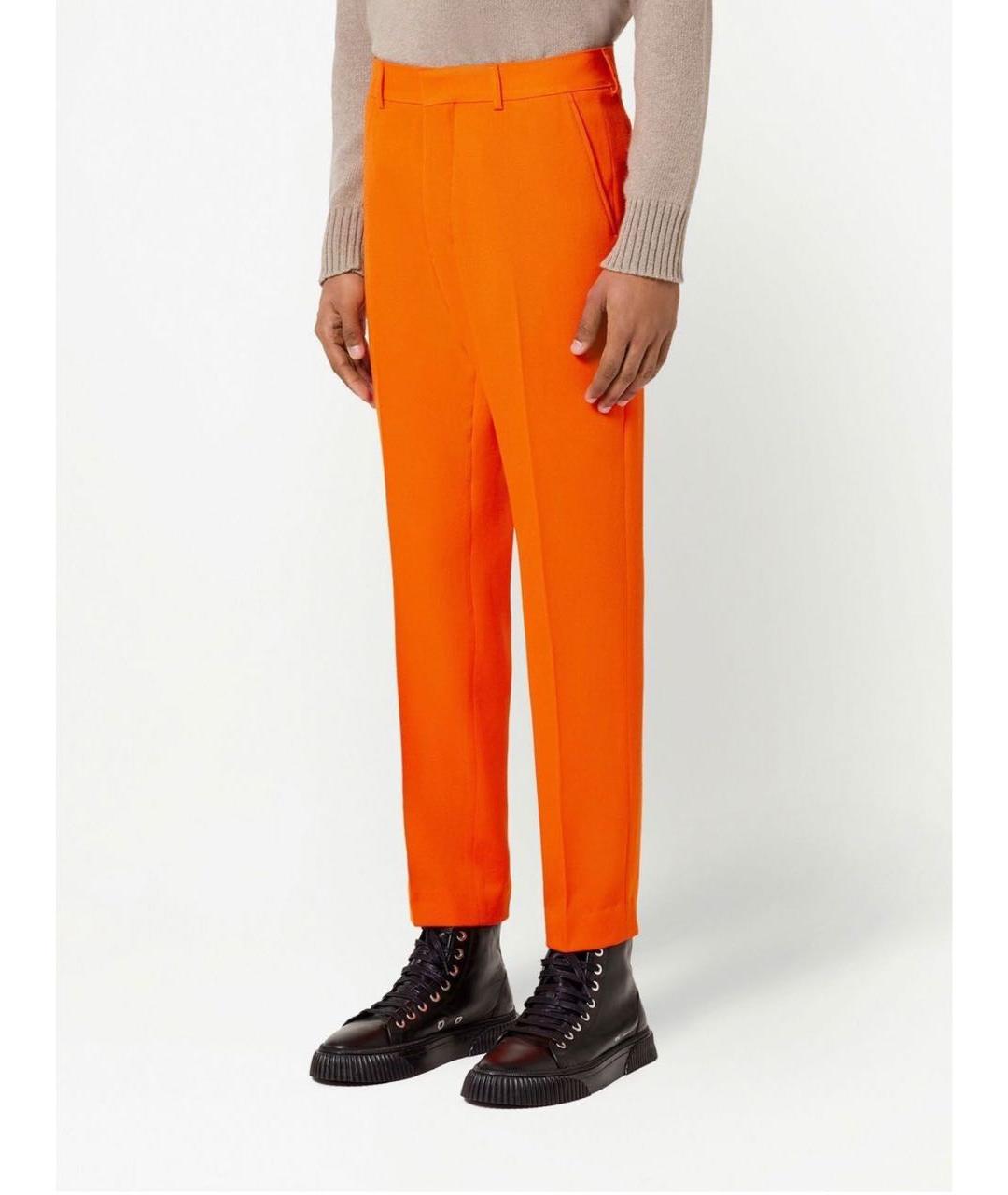 Ami Paris Оранжевое шерстяные повседневные брюки, фото 3