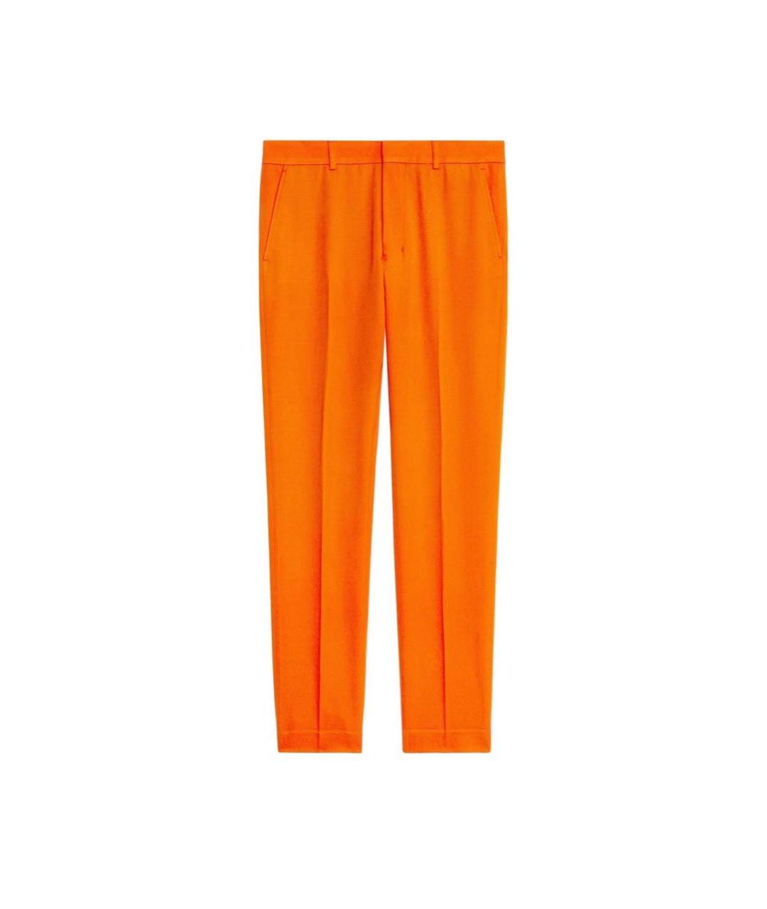 Ami Paris Оранжевое шерстяные повседневные брюки, фото 5