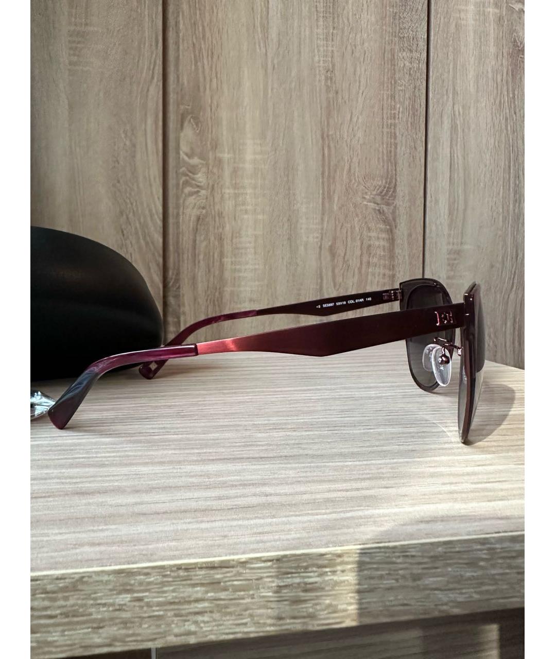 ESCADA Бордовые металлические солнцезащитные очки, фото 6