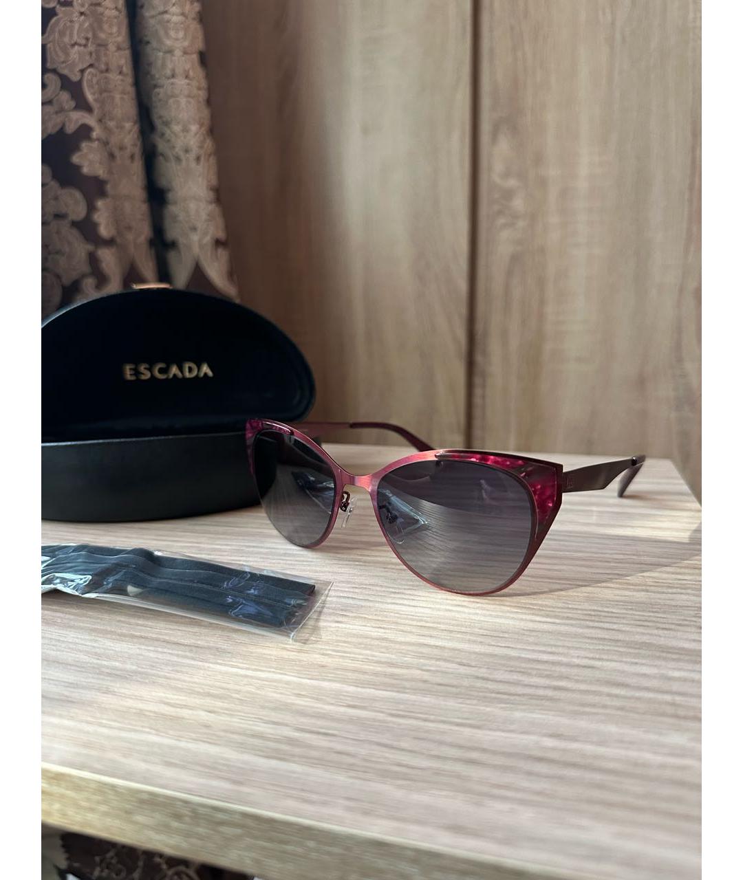 ESCADA Бордовые металлические солнцезащитные очки, фото 7
