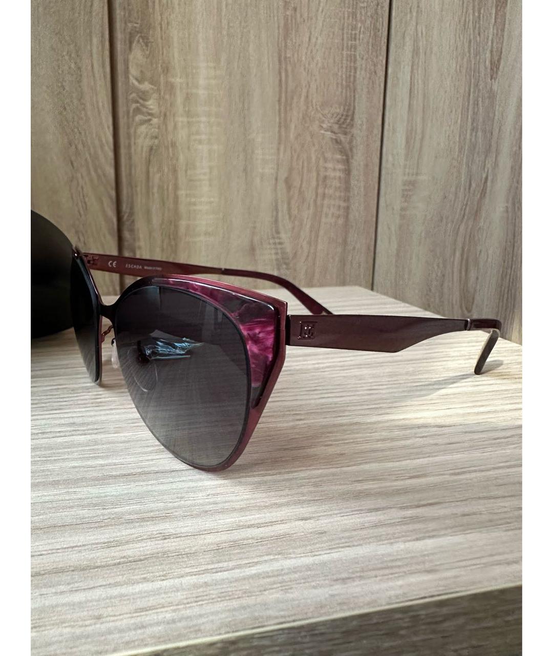 ESCADA Бордовые металлические солнцезащитные очки, фото 5