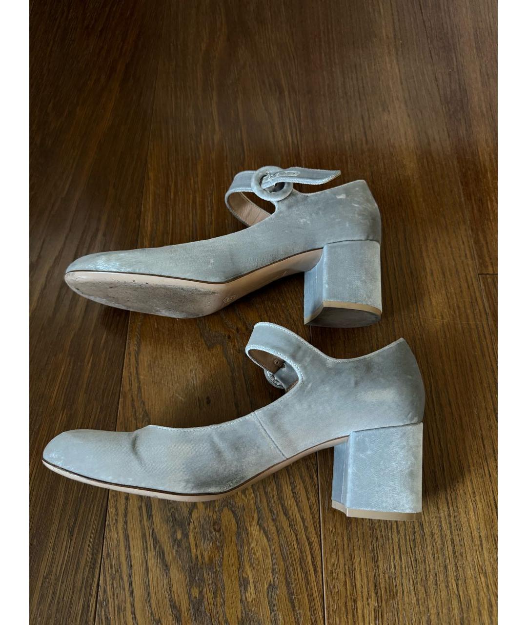 GIANVITO ROSSI Серебряные кожаные туфли, фото 4