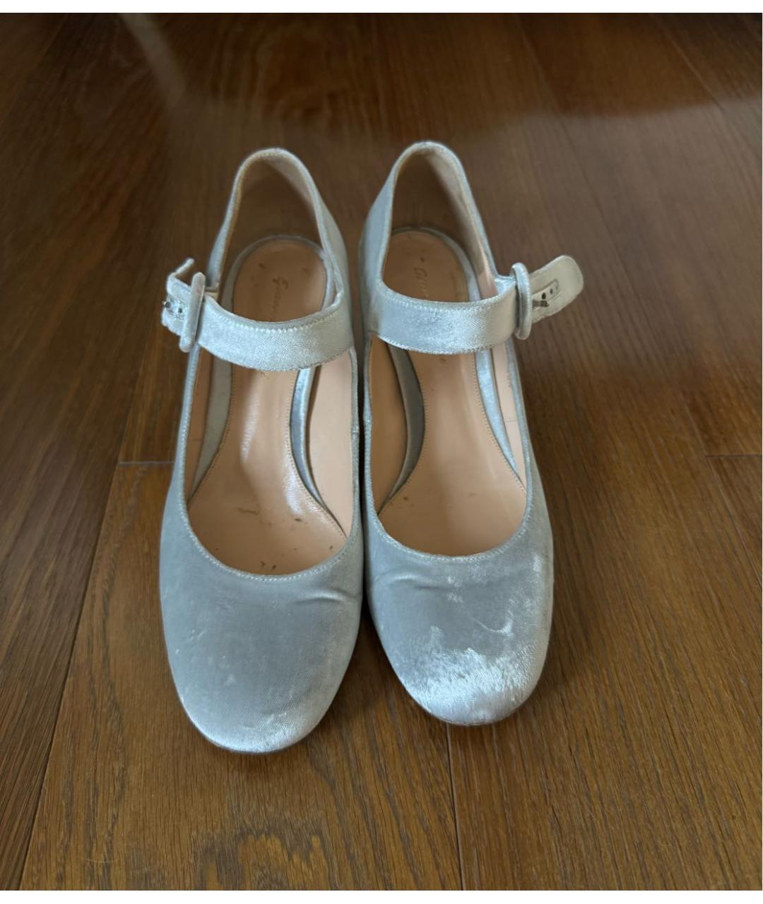 GIANVITO ROSSI Серебряные кожаные туфли, фото 2