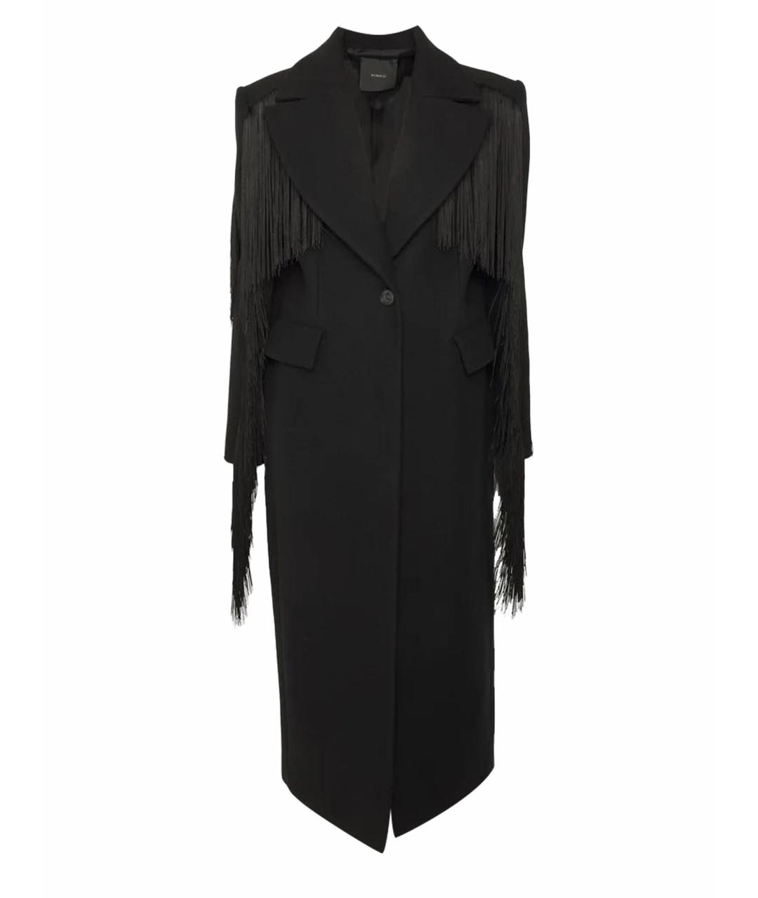 PINKO Черное шерстяное пальто, фото 1