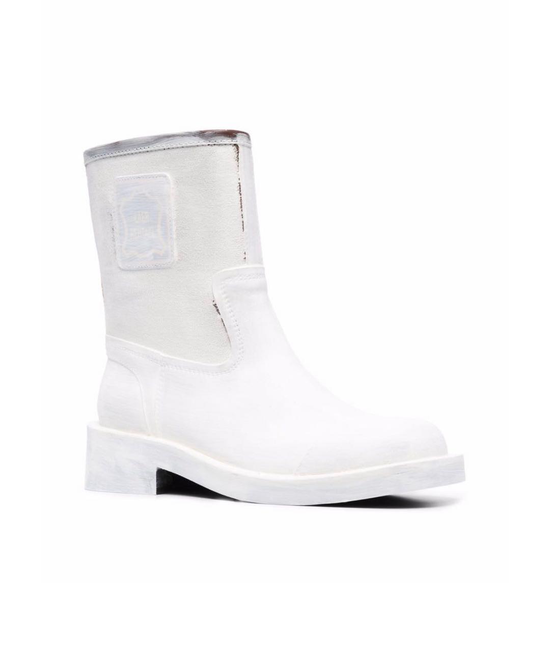 MAISON MARGIELA Белые кожаные ботинки, фото 2