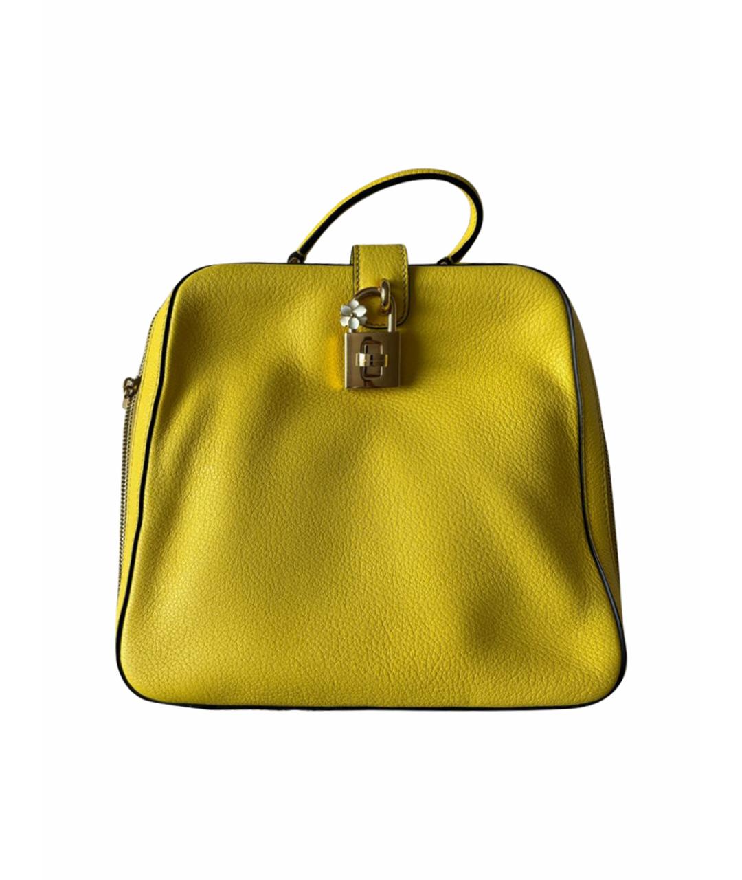 DOLCE&GABBANA Желтый кожаный рюкзак, фото 1