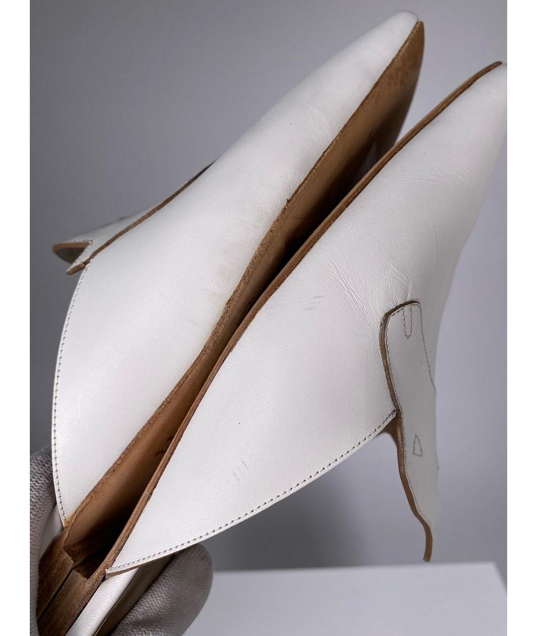 HERMES PRE-OWNED Белые кожаные мюли, фото 8