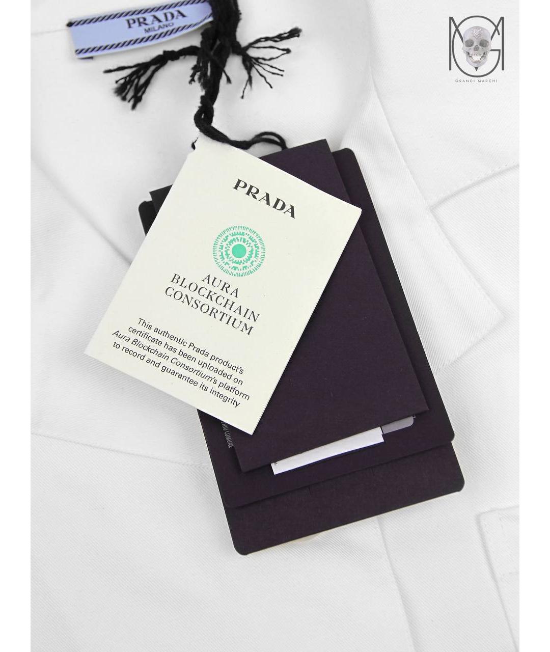 PRADA Белая хлопковая рубашка, фото 4