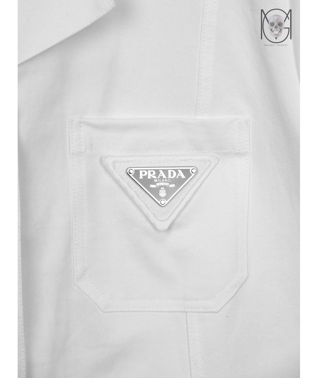 PRADA Белая хлопковая рубашка, фото 8