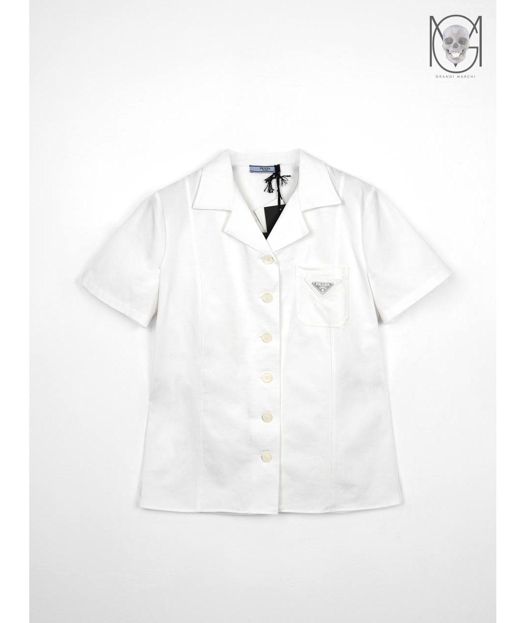 PRADA Белая хлопковая рубашка, фото 9