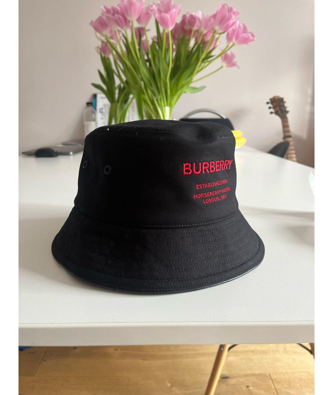 BURBERRY Черная хлопковая шляпа, фото 6