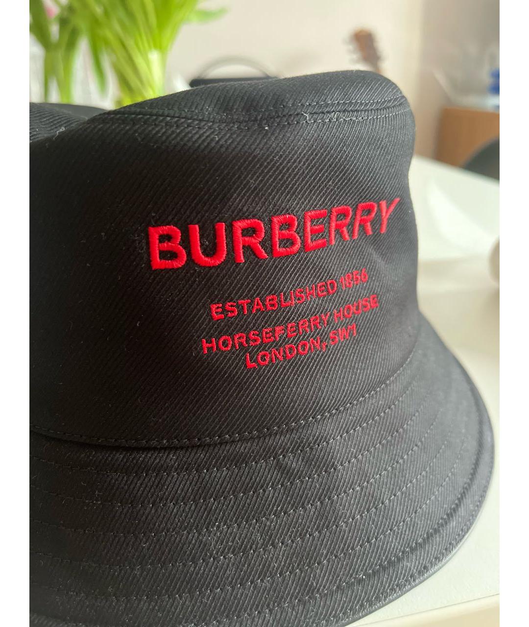 BURBERRY Черная хлопковая шляпа, фото 4