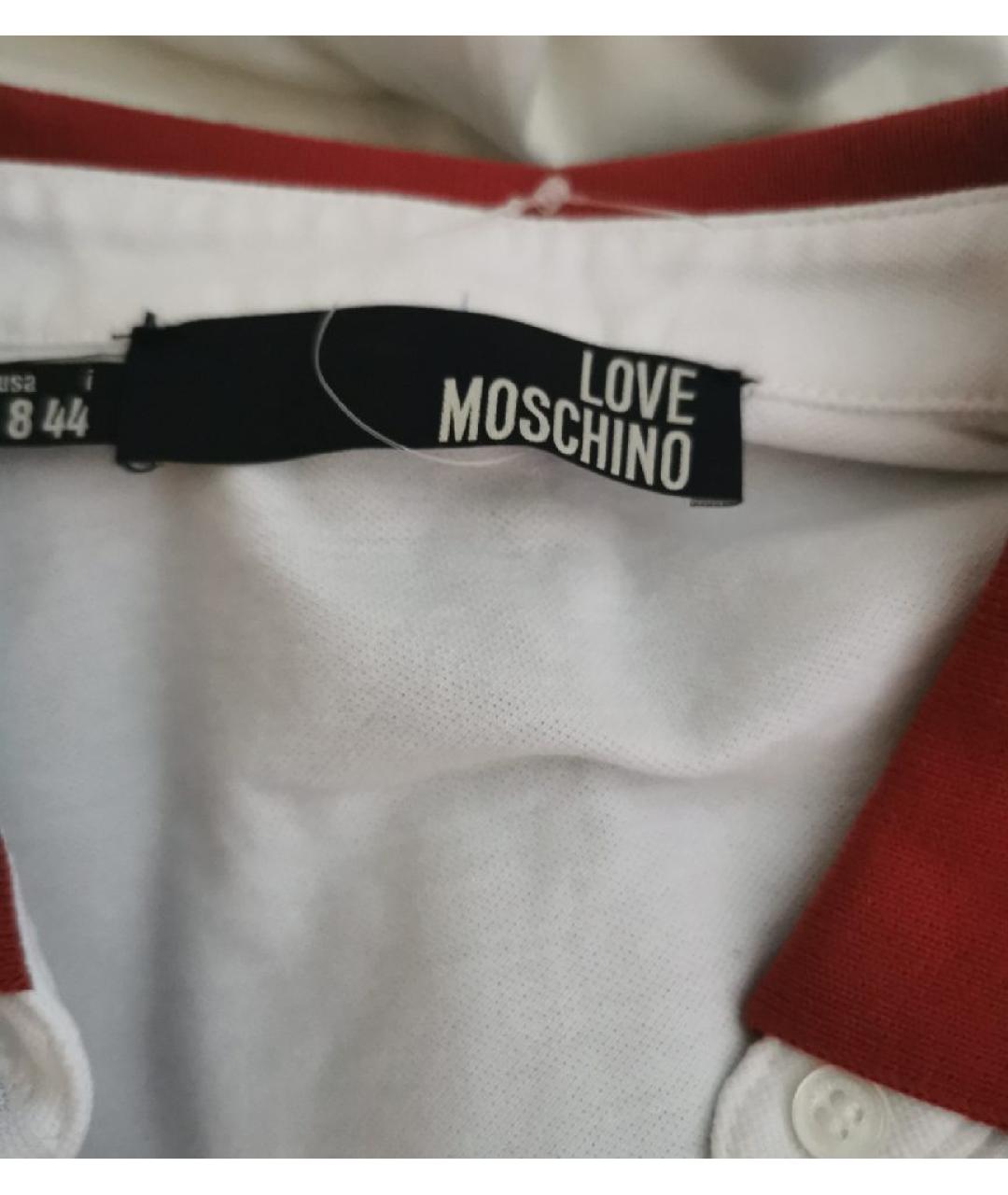 LOVE MOSCHINO Белый хлопко-эластановый джемпер / свитер, фото 3