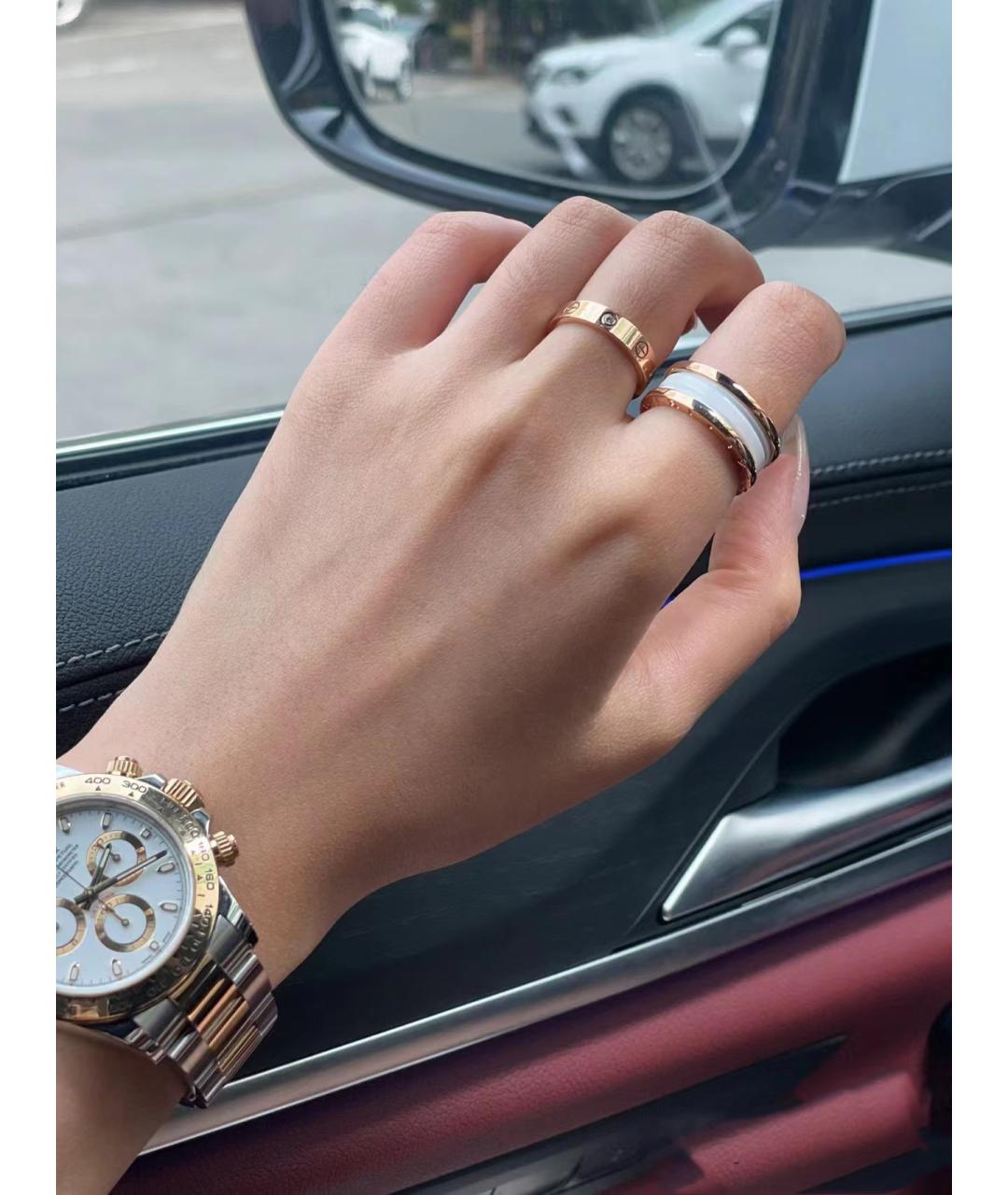 BVLGARI Белое кольцо из розового золота, фото 4