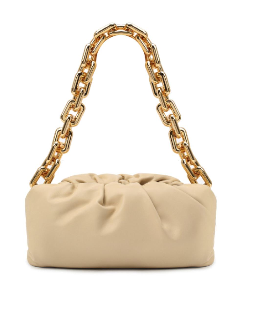 BOTTEGA VENETA Бежевая кожаная сумка через плечо, фото 1