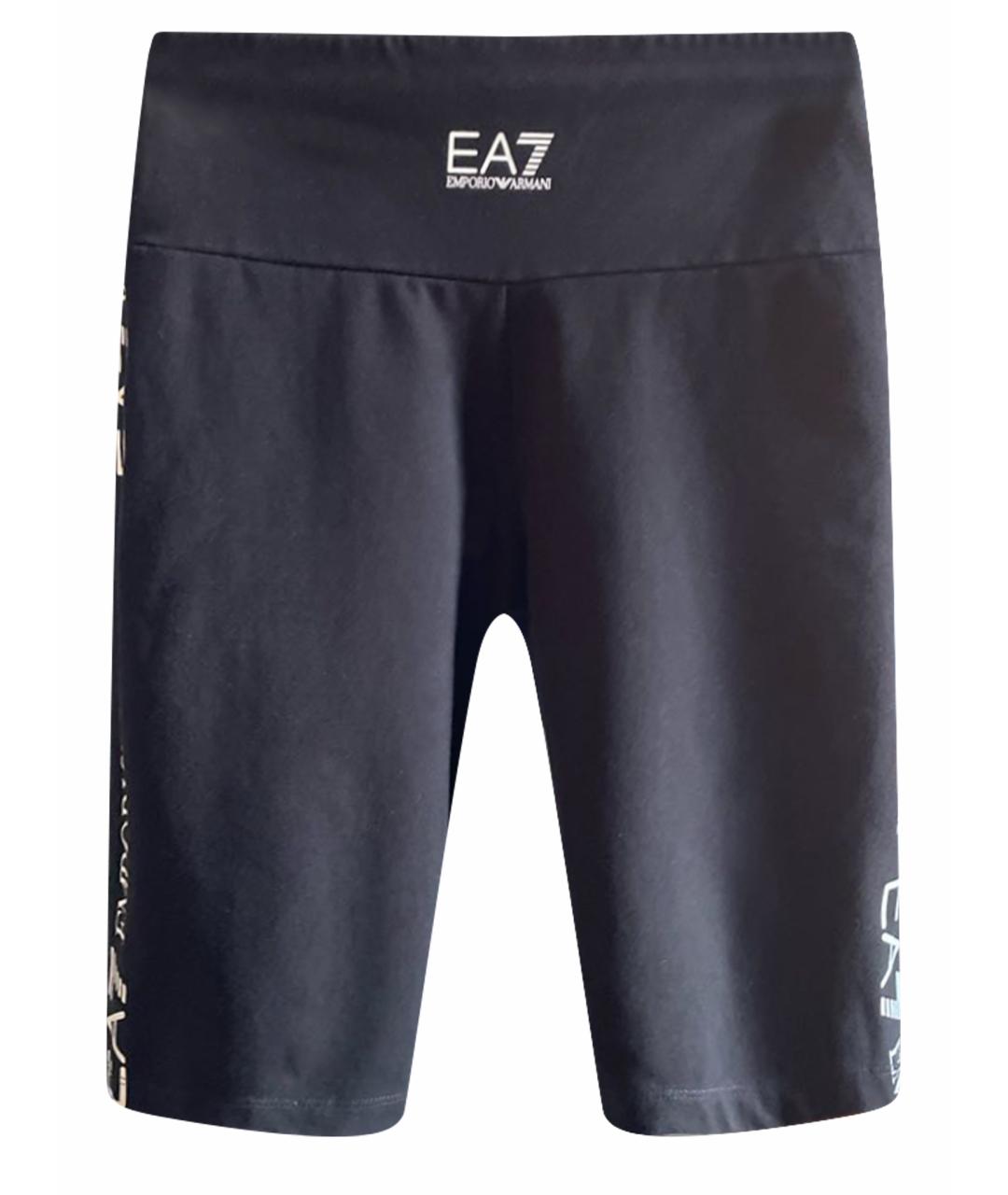 EA7 Черные хлопковые спортивные брюки и шорты, фото 1