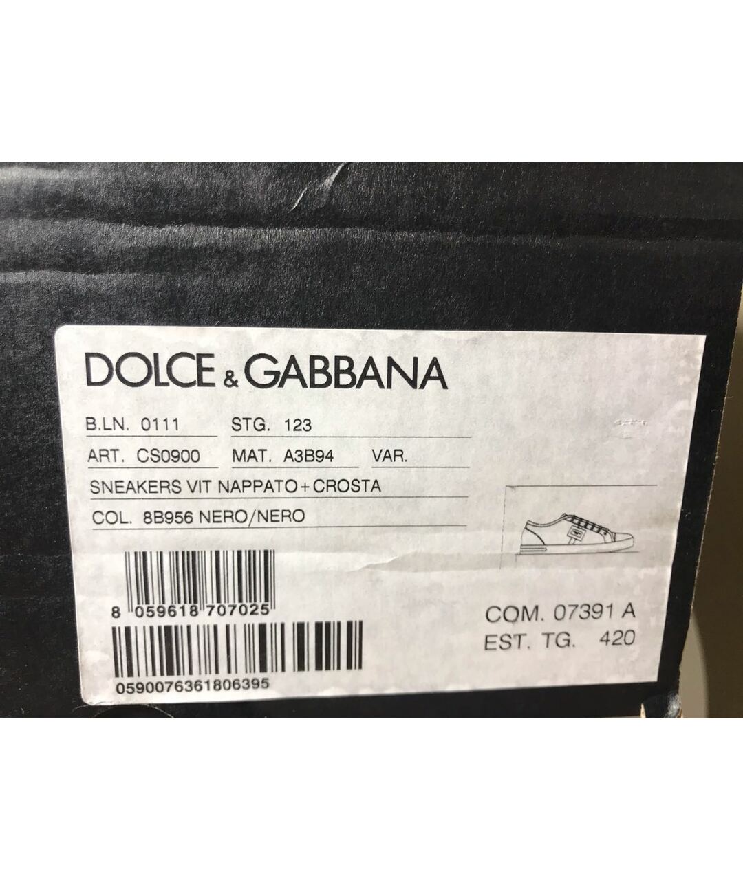 DOLCE&GABBANA Черные замшевые низкие кроссовки / кеды, фото 6