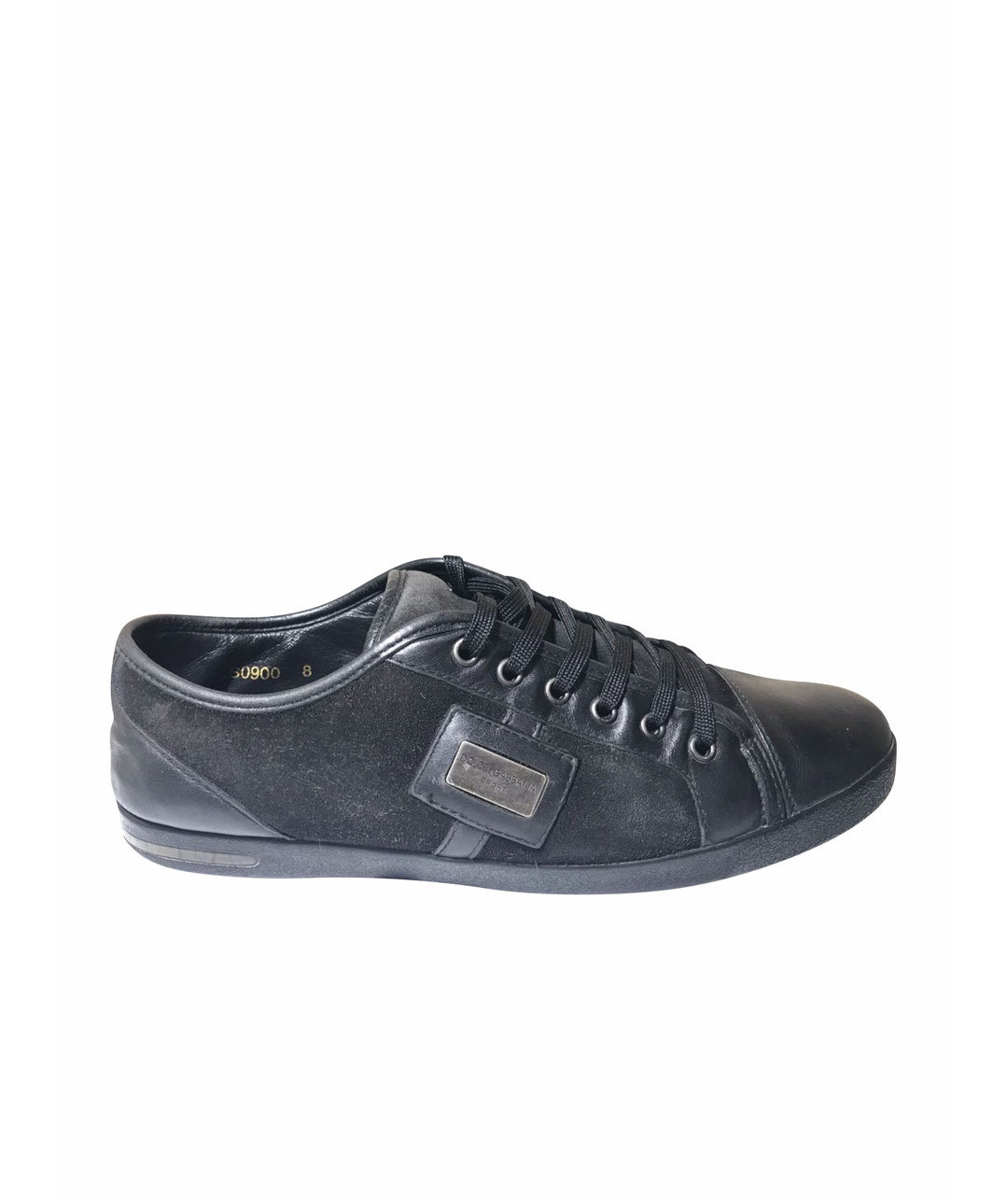 DOLCE&GABBANA Черные замшевые низкие кроссовки / кеды, фото 1